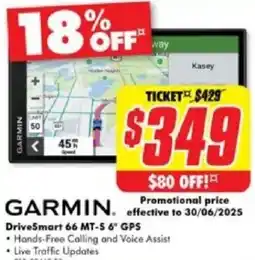The Good Guys DriveSmart 66 MT-S 6" GPS offer