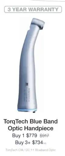 Henry Schein Torq Tech Blue Band Optic Handpiece offer
