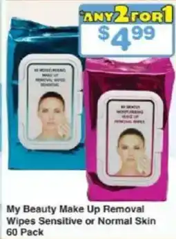 My Chemist My Beauty Make Up Removal Wipes Sensitive or Normal Skin offer