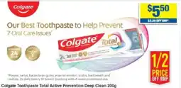 My Chemist Colgate Toothpaste Total Active Prevention Deep Clean offer