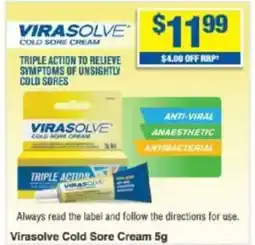 My Chemist Virasolve cold sore cream offer