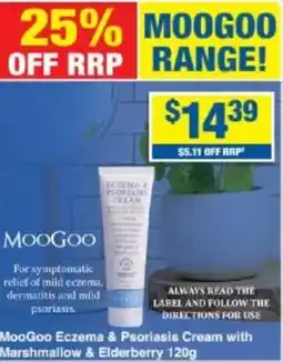 My Chemist MooGoo Eczema & Psoriasis Cream with Marshmallow & Elderberry offer