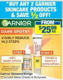 My Chemist Garnier Skincare Range Excludes Mask Sheets & Bodycare offer