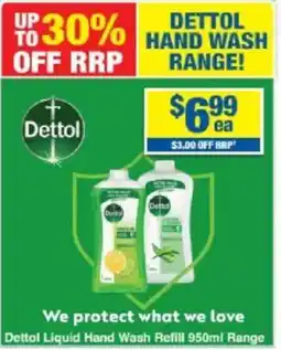 My Chemist Dettol Liquid Hand Wash Refill 950ml Range Palmolive Body Wash Milk & Honey offer