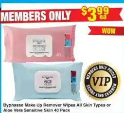 My Chemist Byphasse Make Up Remover Wipes All Skin Types or Aloe Vera Sensitive Skin offer