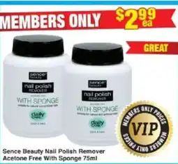My Chemist Sence Beauty Nail Polish Remover Acetone Free With Sponge offer