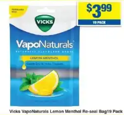 My Chemist Vicks VapoNaturals Lemon Menthol Re-seal Bag offer