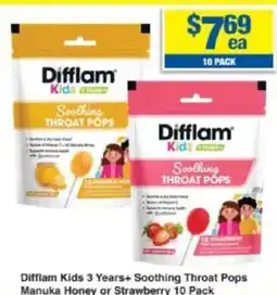 My Chemist Difflam Kids 3 Years+ Soothing Throat Pops Manuka Honey or Strawberry offer