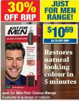 My Chemist Just for Men Hair Colour Range Available in a range of colours offer