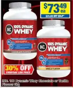 My Chemist INC. 100 Dynamic Whey Chocolate or Vanilla offer