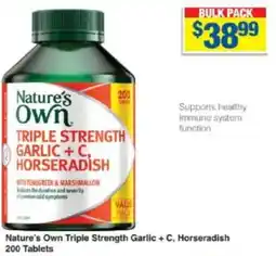 My Chemist Nature's Own Triple Strength Garlic + C Horseradish 200 Tablets offer