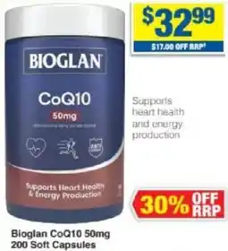 My Chemist Bioglan CoQ10 50mg 200 Soft Capsules offer