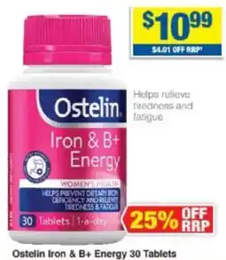 My Chemist Ostelin Iron & B+ Energy 30 Tablets offer