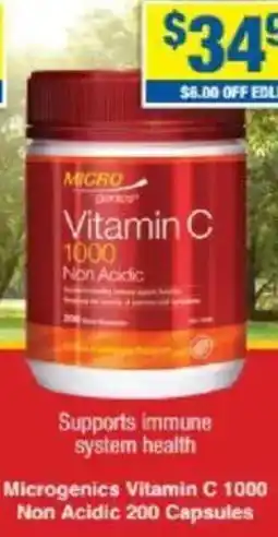 My Chemist Microgenics Vitamin C 1000 Non Acidic offer