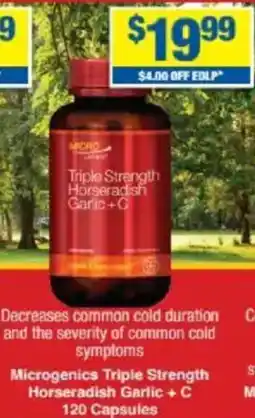 My Chemist Microgenics Triple Strength Horseradish Garlic + C offer
