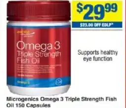 My Chemist Microgenics Omega 3 Triple Strength Fish Oil offer