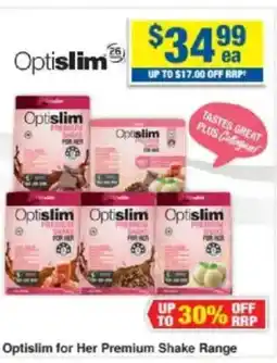My Chemist Optislim for Her Premium Shake Range offer