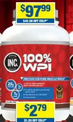 My Chemist Inc 100% wpi protein for pure muscle mass offer