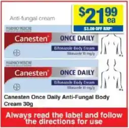 My Chemist Canesten Once Daily Anti-Fungal Body Cream offer