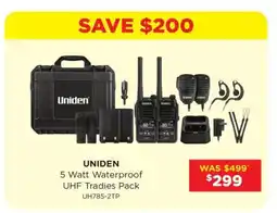 Bing Lee 5 Watt Waterproof UHF Tradies Pack offer