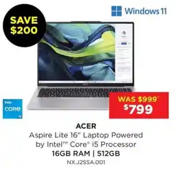 Bing Lee Aspire Lite 16" Laptop Powered by Intel™ Core i5 Processor 16GB RAM | 512GB NX.J2SSA.001 offer