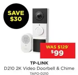 Bing Lee D210 2k video doorbell & chime tapo-d210 offer