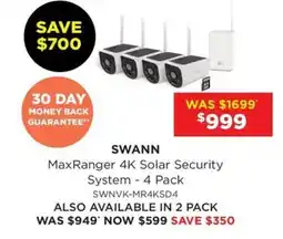 Bing Lee Maxranger 4k solar security system 4 pack offer
