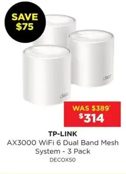 Bing Lee AX3000 WiFi 6 Dual Band Mesh System - 3 Pack offer