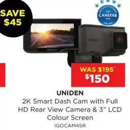 Bing Lee 2K Smart Dash Cam with Full HD Rear View Camera & 3" LCD Colour Screen offer