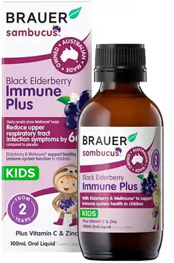 healthylife Brauer Sambucus Black Elderberry Kids Immune Plus 100ml offer
