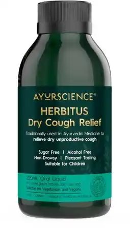 healthylife AyurScience Herbitus Dry Cough Syrup Liquid 220ml offer