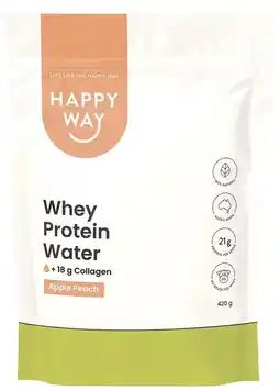healthylife Happy Way Whey Protein Water Powder Apple Peach 420g offer