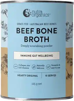 healthylife Nutra Organics Beef Bone Broth Powder Hearty Original 125g offer