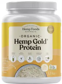 healthylife Hemp Foods Australia Organic Hemp Gold Protein Powder 1.5Kg offer