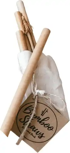 healthylife Coconut Bowls Bamboo Straws Set of 4 offer