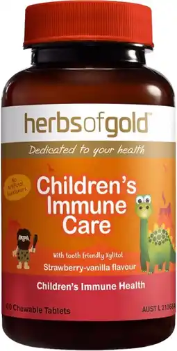 healthylife Herbs of Gold Childrens Immune Care 60 Chewable Tablets offer