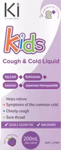 healthylife Ki Health Defence Kids Cough & Cold Liquid 200ml offer