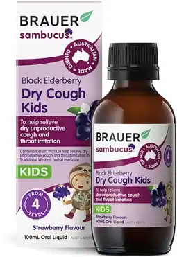 healthylife Brauer Black Elderberry Dry Cough Kids 100ml offer