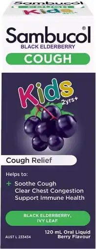 healthylife Sambucol Kids Cough Relief Liquid 120ml offer