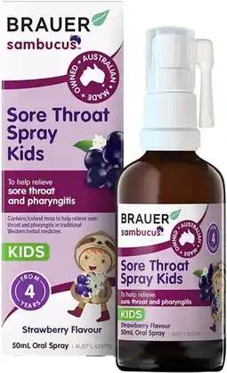 healthylife Brauer Sore Throat Spray Kids 50ml offer