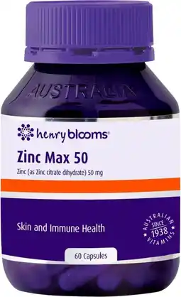 healthylife Henry Blooms Zinc Max 50mg 60 Capsules offer