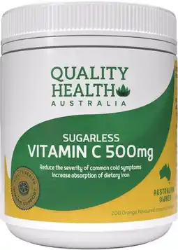 healthylife Quality Health Sugarless Vitamin C 500mg 200 Chewable Tablets offer