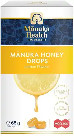 healthylife Manuka Health MGO 400+ Manuka Honey Drops Lemon 65g offer