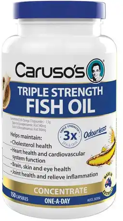 healthylife Caruso’s Natural Health Triple Strength Fish Oil Concentrate 150 Capsules offer