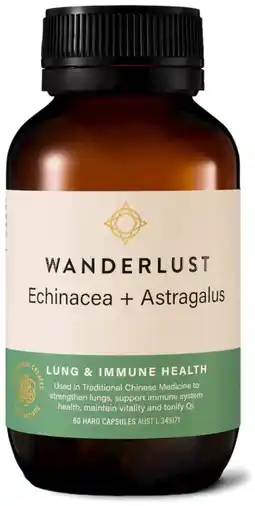 healthylife Wanderlust Echinacea + Astragalus 60 Capsules offer