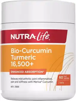 healthylife Nutra-Life Bio-Curcumin Turmeric 16500+ 60 Capsules offer