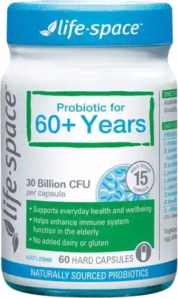 healthylife Life-Space Probiotic for 60+ Years 60 Capsules offer