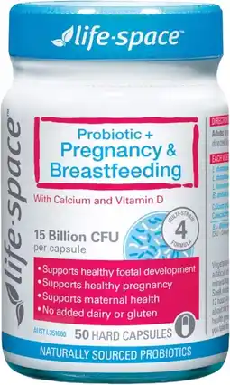 healthylife Life-Space Probiotic + Pregnancy & Breastfeeding 50 Capsules offer