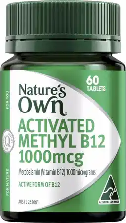 healthylife Nature's Own Activated Methyl B12 60 Tablets offer