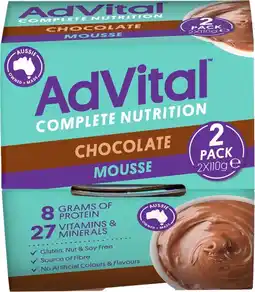 healthylife AdVital Nutritionally Complete Chocolate Mousse 2 Pack offer